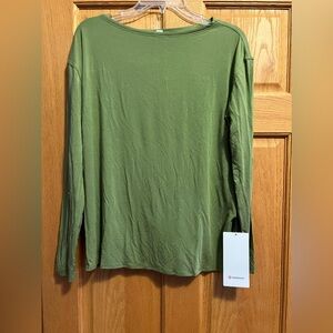 NWT Lululemon Modal-Blend Open-Back Long Sleeve Shirt. Color:Bronze Green.Size 8